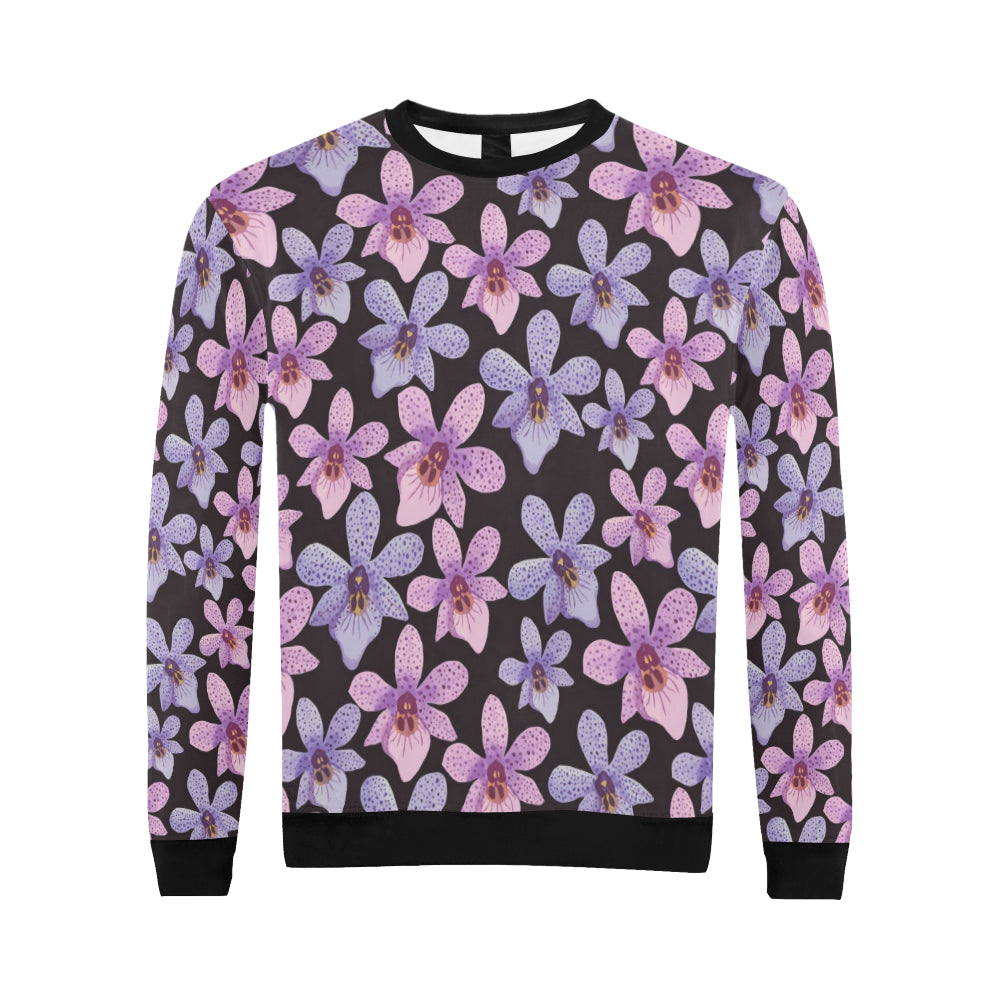Orchid Pattern Print Design OR08 Men Long Sleeve Sweatshirt