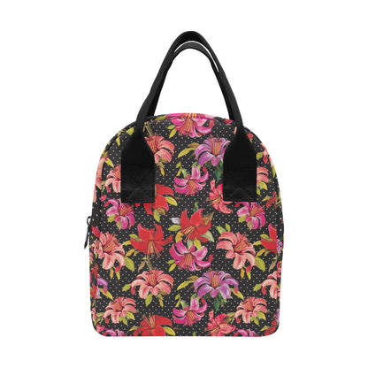 Lily Pattern Print Design LY012 Insulated Lunch Bag
