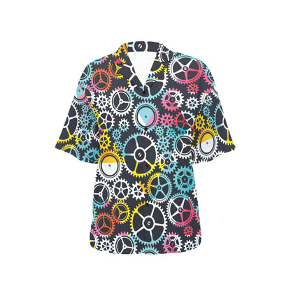 Mechanic Pattern Print Design 02 Women's Hawaiian Shirt