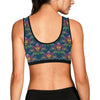 lotus Boho Pattern Print Design LO04 Sports Bra