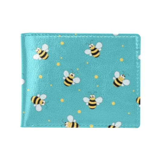 Bee With Dot Print Design LKS309 Men's ID Card Wallet