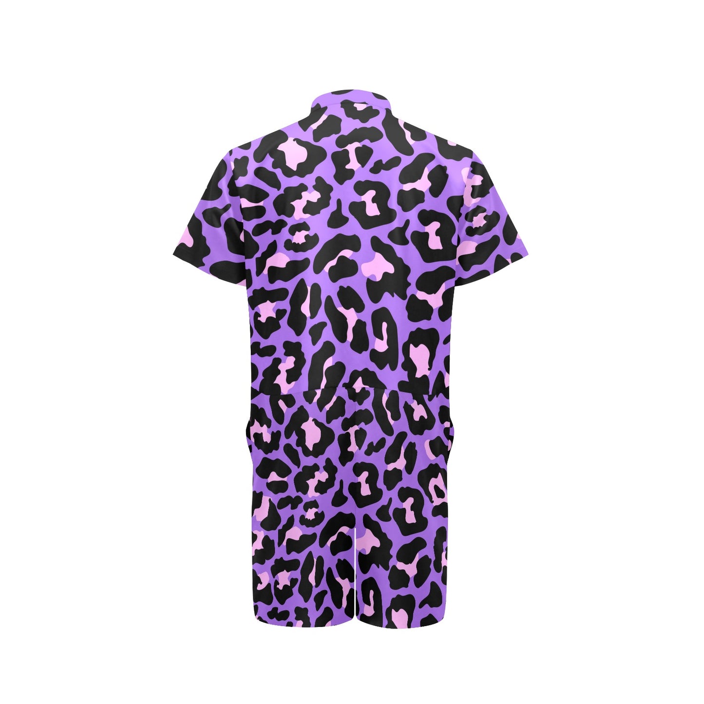 Cheetah Purple Neon Print Pattern Men's Romper
