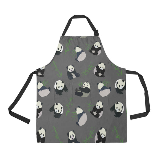 Panda Pattern Print Design A06 Apron with Pocket