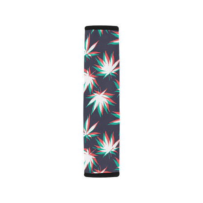 Pot Leaf Pattern Print Design A01 Car Seat Belt Cover