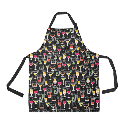 Cocktail Pattern Print Design 01 Apron with Pocket