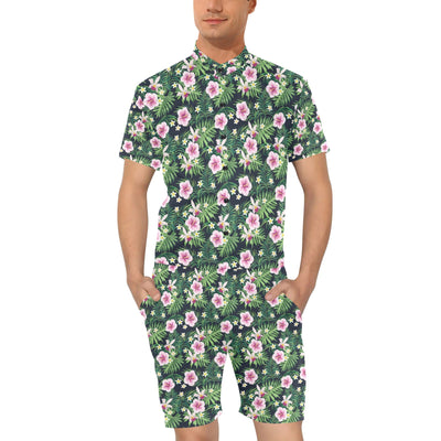 Hibiscus Tropical Print Design LKS309 Men's Romper