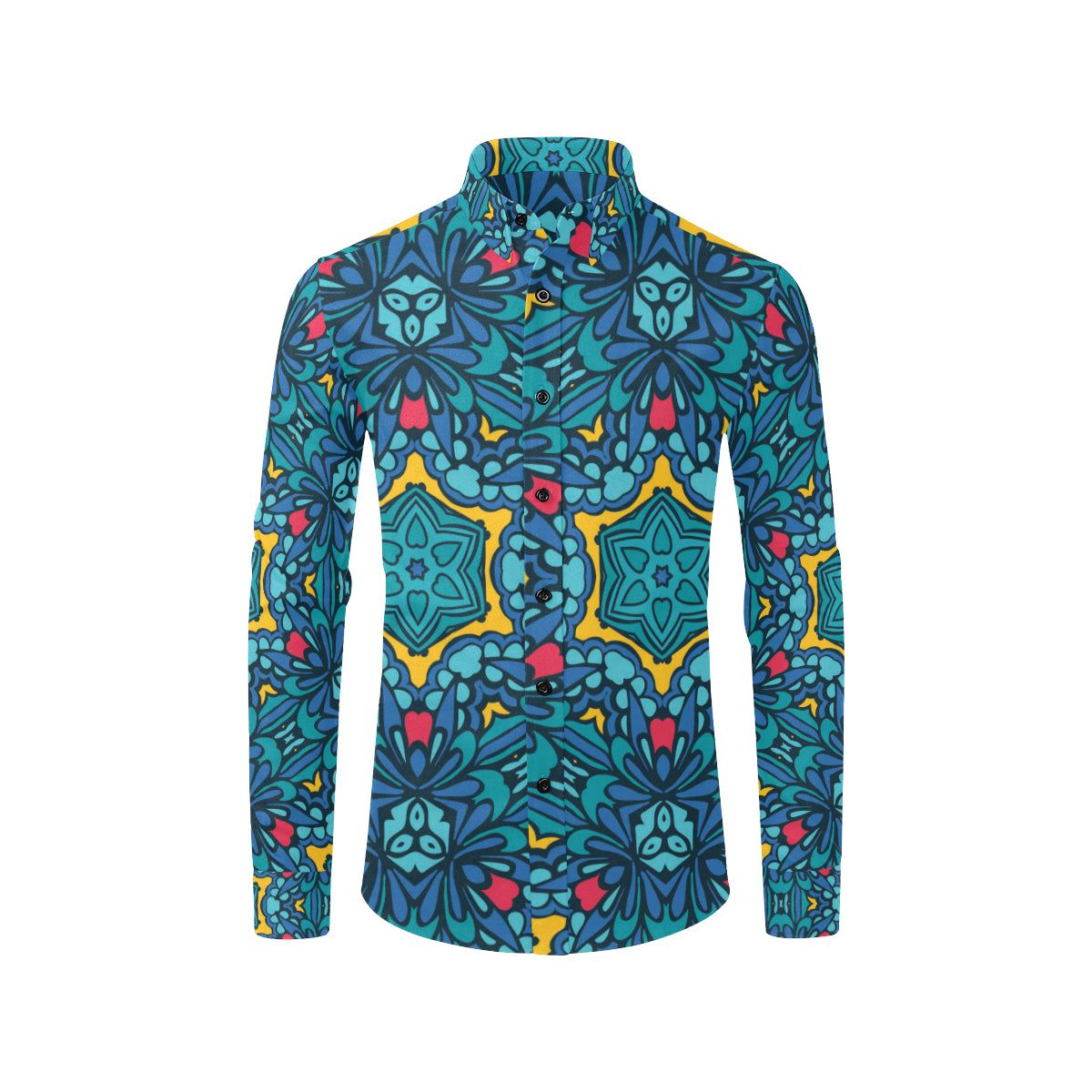 Kaleidoscope Pattern Print Design 04 Men's Long Sleeve Shirt