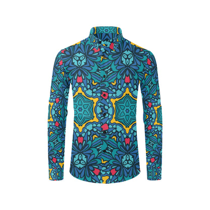Kaleidoscope Pattern Print Design 04 Men's Long Sleeve Shirt