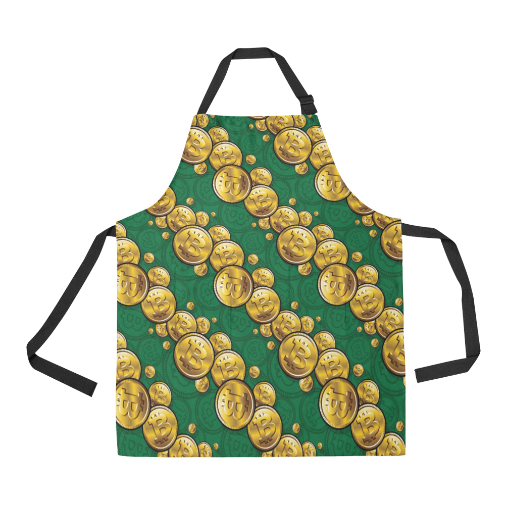 Bitcoin Pattern Print Design DO02 Apron with Pocket