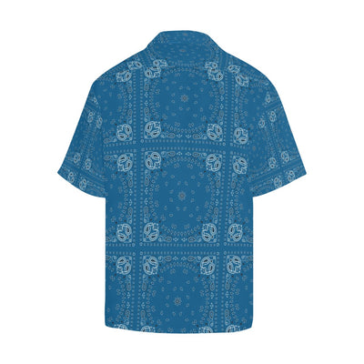 Bandana Blue Print Design LKS301 Men's Hawaiian Shirt