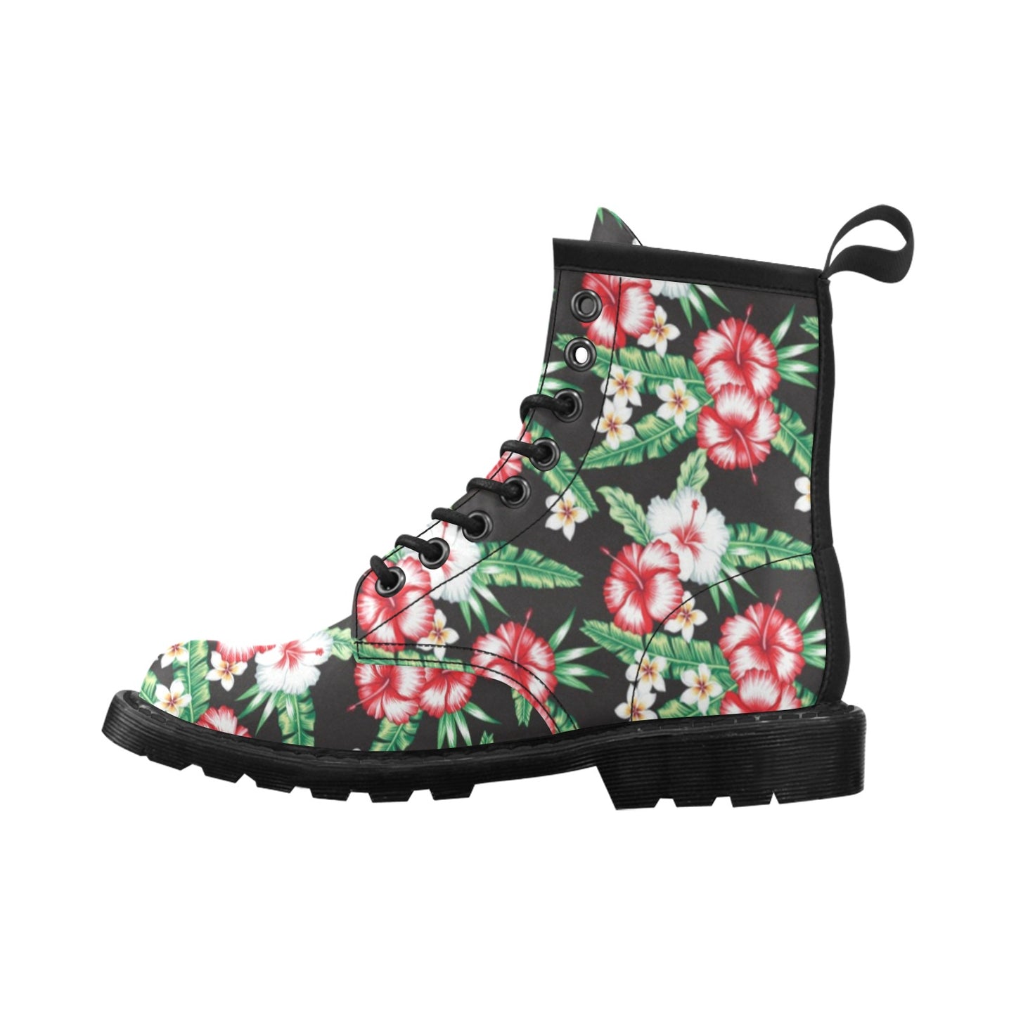 Hawaiian flower tropical leaves Women's Boots
