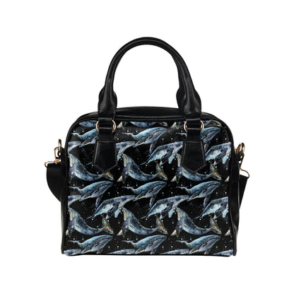 Humpback Whale Pattern Print Design 01 Shoulder Handbag