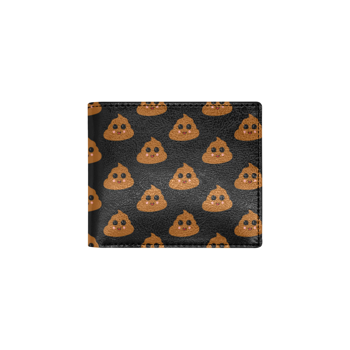 Poop Emoji Pattern Print Design A01 Men's ID Card Wallet