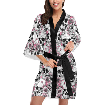 Cherry Blossom Pattern Print Design CB03 Women Kimono Robe