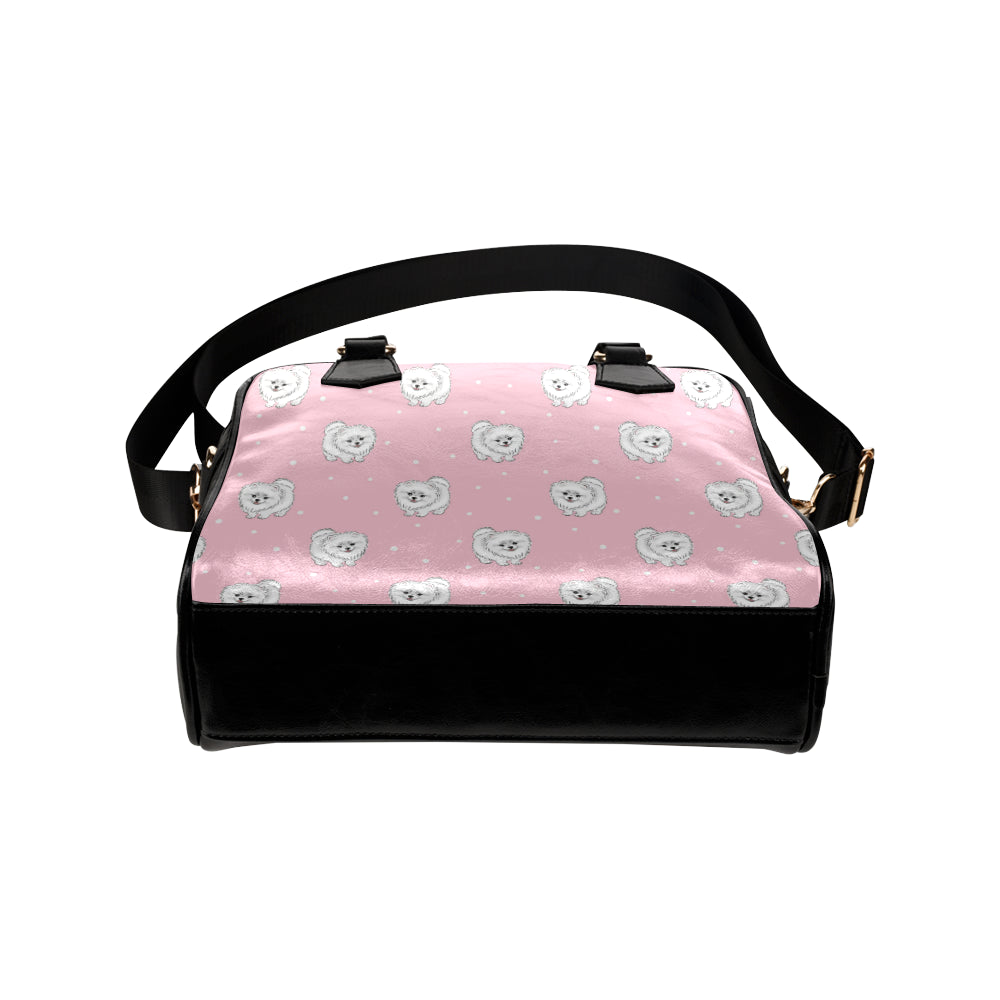 Pomeranians Pattern Print Design A02 Shoulder Handbag