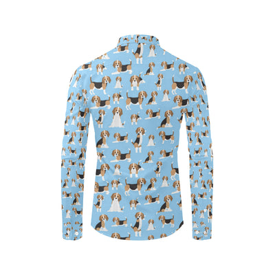 Beagle Pattern Print Design 03 Men's Long Sleeve Shirt