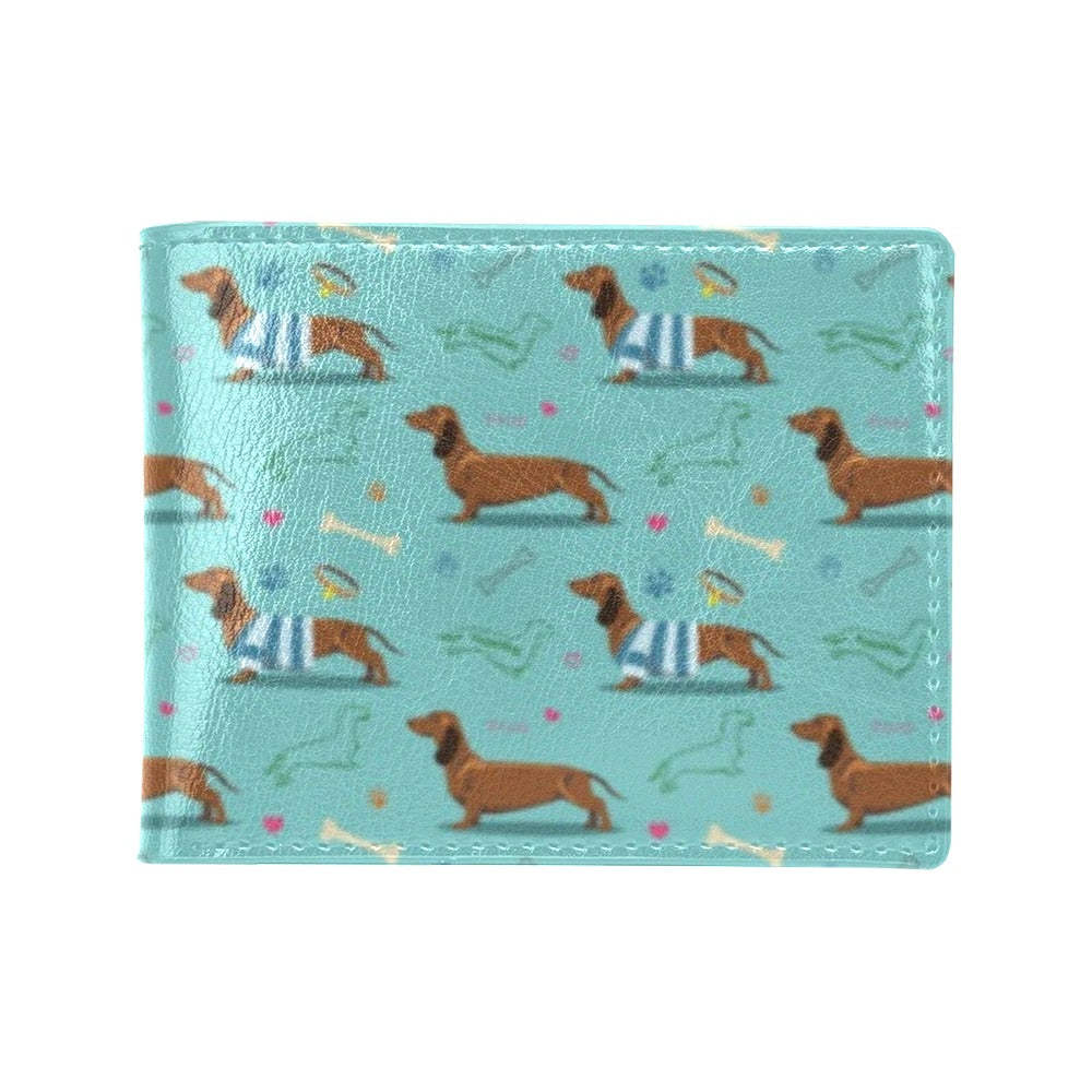 Dachshund Paw Decorative Print Pattern Men's ID Card Wallet