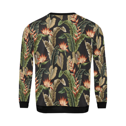 Tropical Flower Pattern Print Design TF014 Men Long Sleeve Sweatshirt
