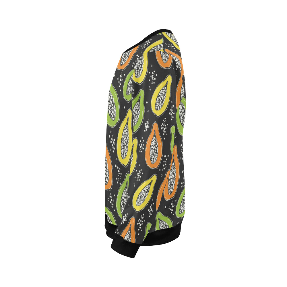 Papaya Pattern Print Design PP05 Men Long Sleeve Sweatshirt