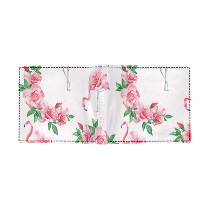 Flamingo Rose Pattern Men's ID Card Wallet