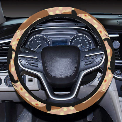 Dachshund Pattern Print Design 011 Steering Wheel Cover with Elastic Edge