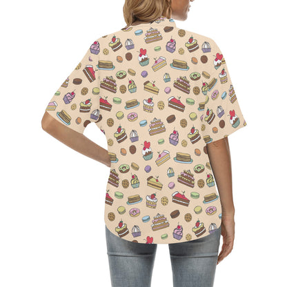 Cake Pattern Print Design 03 Women's Hawaiian Shirt