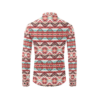 Aztec Western Style Print Pattern Men's Long Sleeve Shirt