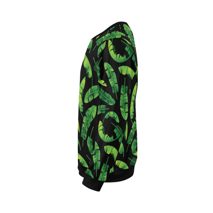 Banana Leaf Pattern Print Design BL02 Men Long Sleeve Sweatshirt