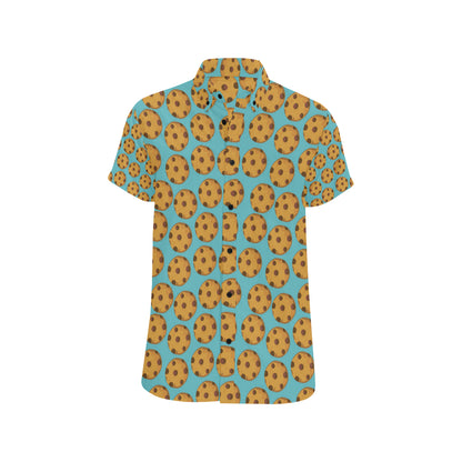 Cookie Pattern Print Design 01 Men's Short Sleeve Button Up Shirt