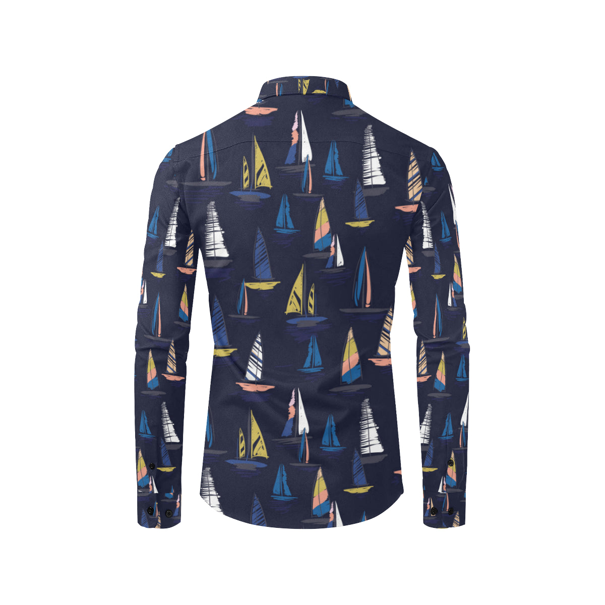 Sailing Ships Pattern Print Design A03 Men's Long Sleeve Shirt