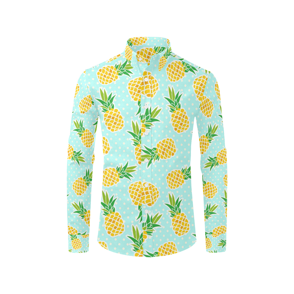 Pineapple Pattern Print Design PP01 Men's Long Sleeve Shirt