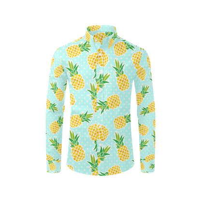 Pineapple Pattern Print Design PP01 Men's Long Sleeve Shirt