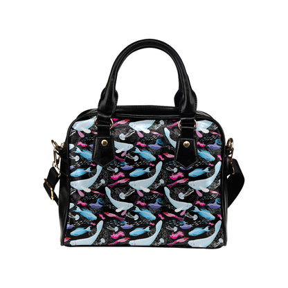 Manatee Pattern Print Design 02 Shoulder Handbag