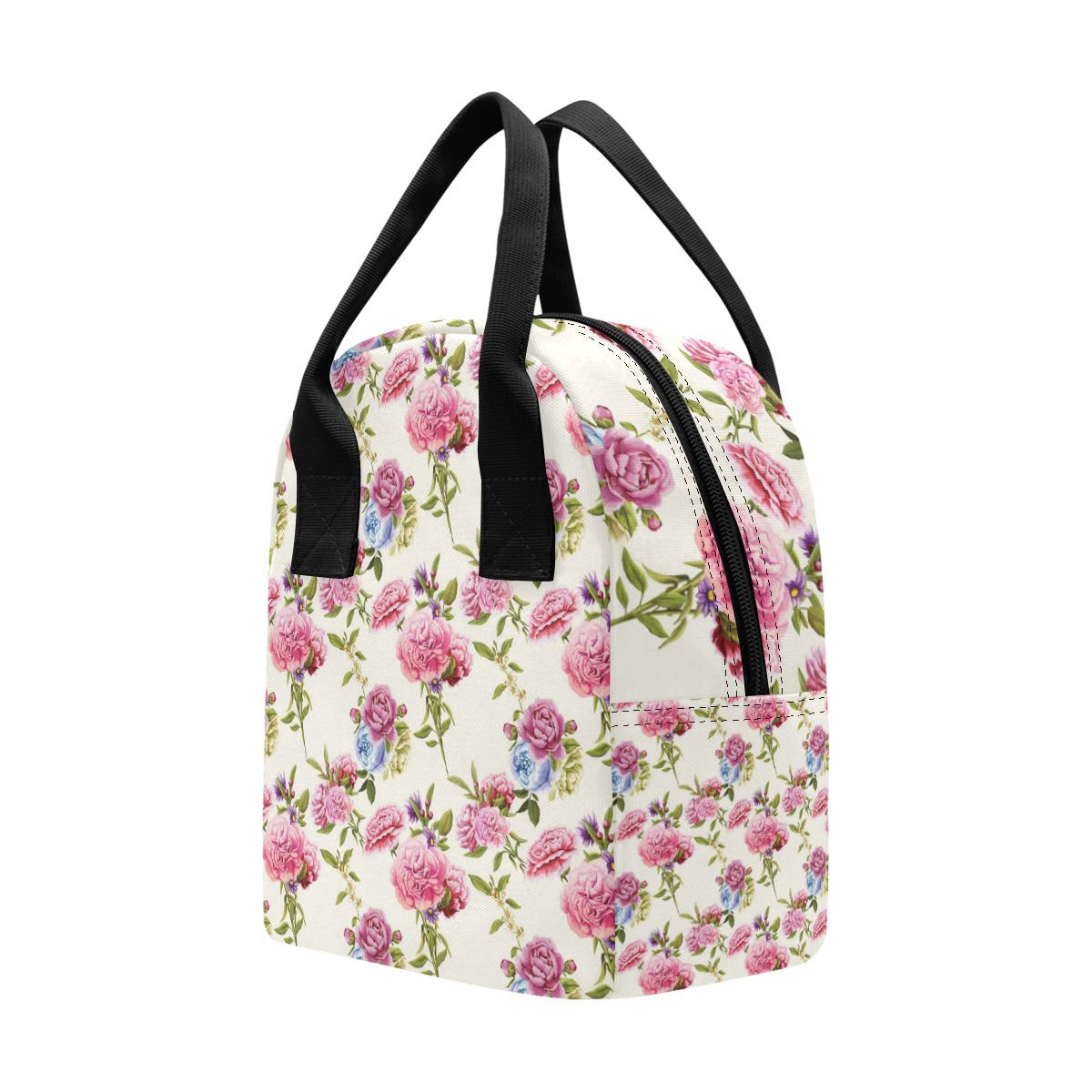 Carnations Pattern Print Design CN02 Insulated Lunch Bag