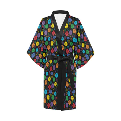 Chakra Pattern Print Design 01 Women's Short Kimono