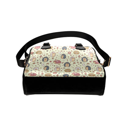 Hedgehog Cute Pattern Print Design 01 Shoulder Handbag