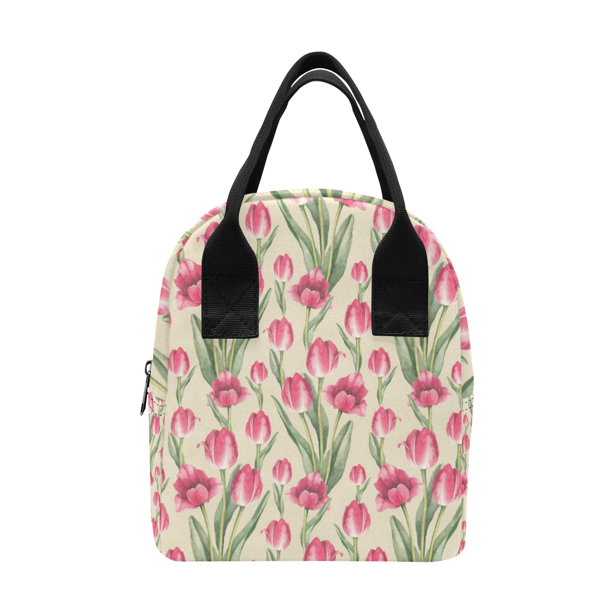 Tulip Pink Pattern Print Design TP06 Insulated Lunch Bag