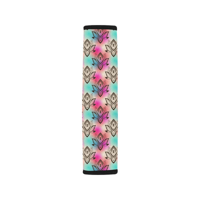 lotus Boho Pattern Print Design LO02 Car Seat Belt Cover