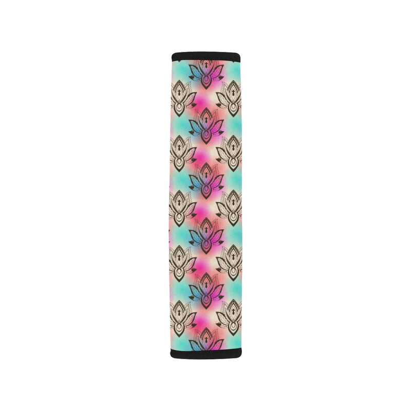 lotus Boho Pattern Print Design LO02 Car Seat Belt Cover