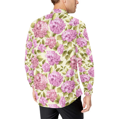 Hydrangea Pattern Print Design HD05 Men's Long Sleeve Shirt