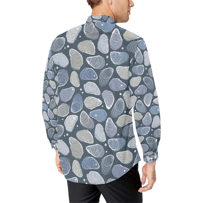 Oyster Pattern Print Design 02 Men's Long Sleeve Shirt