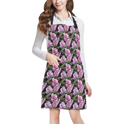 Magnolia Pattern Print Design MAG011 Apron with Pocket