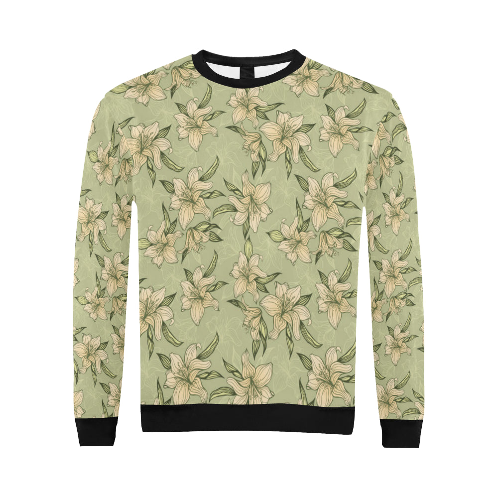 Lily Pattern Print Design LY06 Men Long Sleeve Sweatshirt