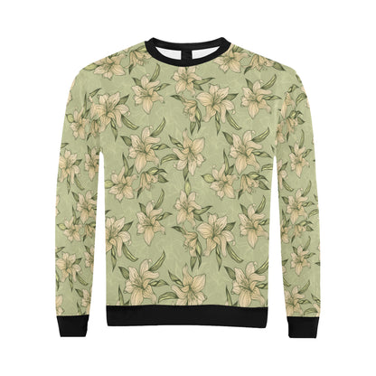 Lily Pattern Print Design LY06 Men Long Sleeve Sweatshirt