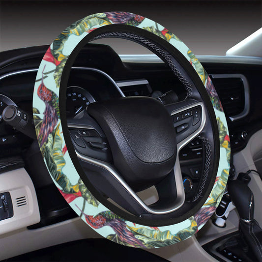 Hummingbird Cute Themed Print Steering Wheel Cover with Elastic Edge