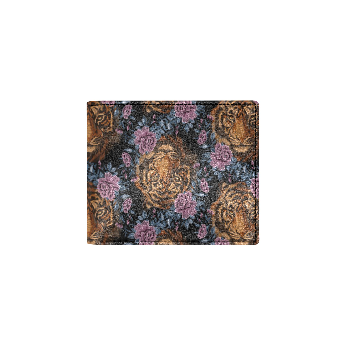 Tiger Head Floral Men's ID Card Wallet