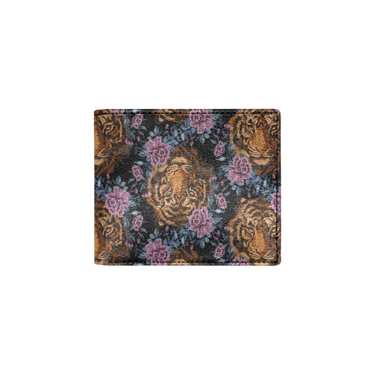 Tiger Head Floral Men's ID Card Wallet