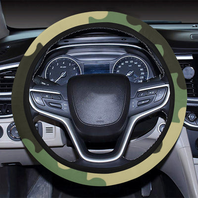 Puzzle Camo Pattern Print Design A03 Steering Wheel Cover with Elastic Edge