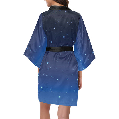 Night sky Pattern Print Design A01 Women's Short Kimono
