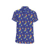 Fairy with Moon Print Pattern Men's Short Sleeve Button Up Shirt